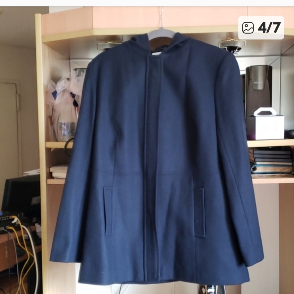 Chadwicks Women's Longsleeve Zippered Deep Blue Hooded Coat Size M